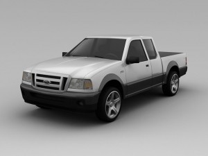 ford ranger 2008  2 door extended cab 3D Model