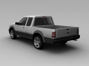ford ranger 2008  2 door extended cab 3D 모델