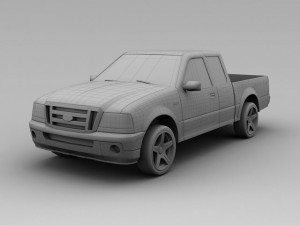 ford ranger 2008  2 door extended cab 3D 모델