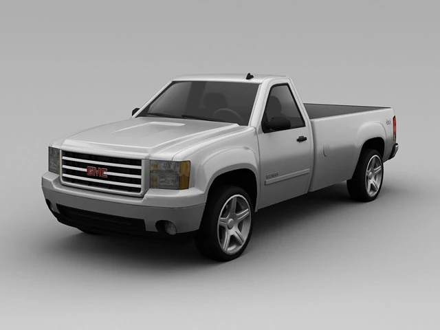 gmc c1500 2 door pickup 2007 3D Model .c4d .max .obj .3ds .fbx .stl .blend 