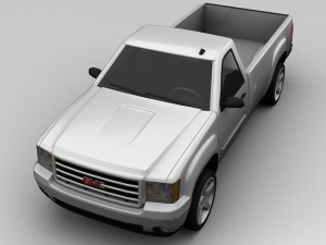 gmc c1500 2 door pickup 2007 3D Model