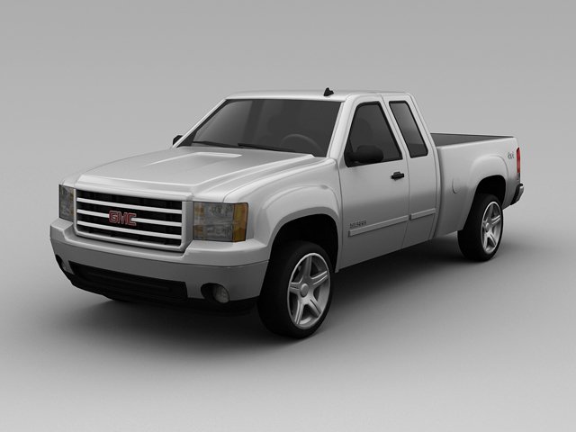 gmc c1500 2007  4 door extended cab Modelo 3D .c4d .max .obj .3ds .fbx .stl .blend 