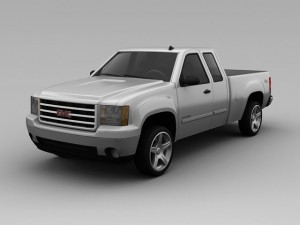 gmc c1500 2007  4 door extended cab 3D Model