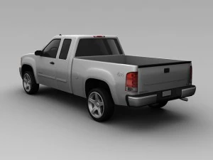 gmc c1500 2007  4 door extended cab 3D Model