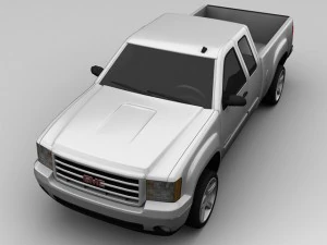 gmc c1500 2007  4 door extended cab 3D Model