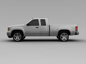 gmc c1500 2007  4 door extended cab 3D Model