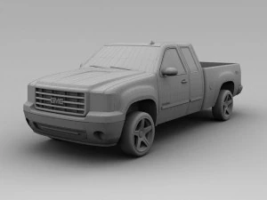 gmc c1500 2007  4 door extended cab 3D Model