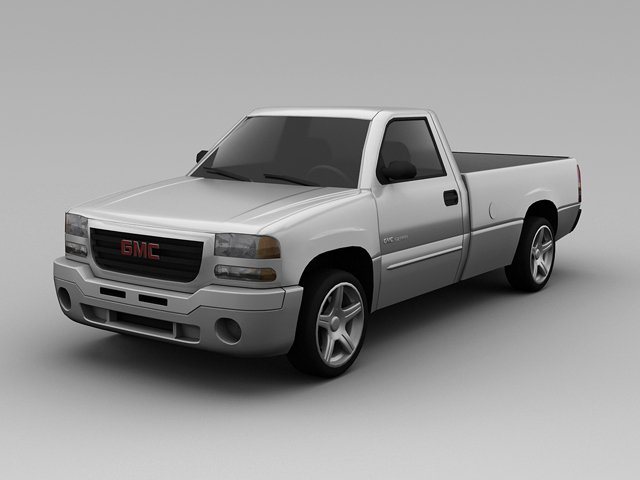 gmc c1500 sierra 2006  2 door pickup Modelo 3D .c4d .max .obj .3ds .fbx .stl .blend 