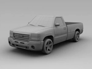 gmc c1500 sierra 2006  2 door pickup 3D Model