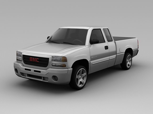 gmc k1500 sierra 2000  3 door extended Model 3D .c4d .max .obj .3ds .fbx .stl .blend 