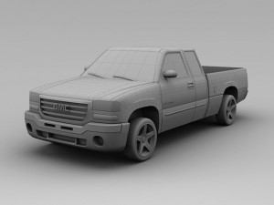 gmc k1500 sierra 2000  3 door extended Model 3D