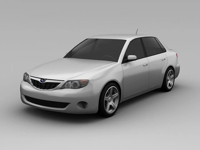 subaru impreza 2008 sedan 3D Model .c4d .max .obj .3ds .fbx .stl .blend 