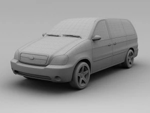 kia sedona 2005 van 3D Model