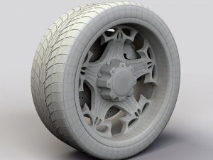 wheel motometal 909 skull rim and tyre Model 3D