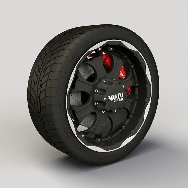 wheel motometal 959 rim and tyre 3D Model .c4d .max .obj .3ds .fbx .stl .blend 