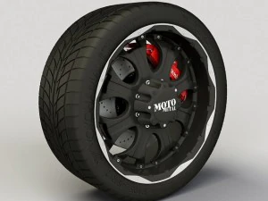 колесо мотометал 959, обод и шина 3D Модель