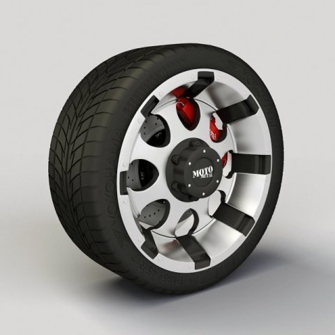 wheel motometal 955 rim and tyre 3D Model .c4d .max .obj .3ds .fbx .stl .blend 