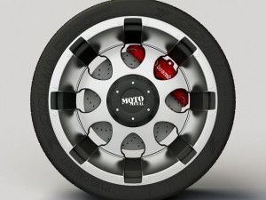 wheel motometal 955 rim and tyre 3D Model