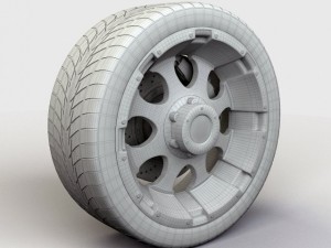 wheel motometal 955 rim and tyre 3D Model