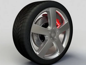 ホイール ZNA 320 リムとタイヤ 3Dモデル