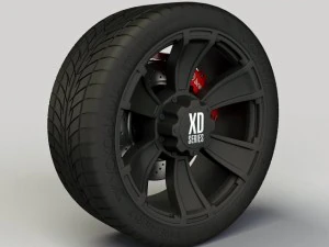 Rad xd Serie xd796 Felge und Reifen 3D Modell