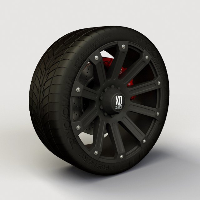 wheel xd series ambush rim and tyre 3D Model .c4d .max .obj .3ds .fbx .stl .blend 