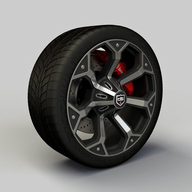 wheel tis17 rim and tyre 3D 模型 .c4d .max .obj .3ds .fbx .stl .blend 