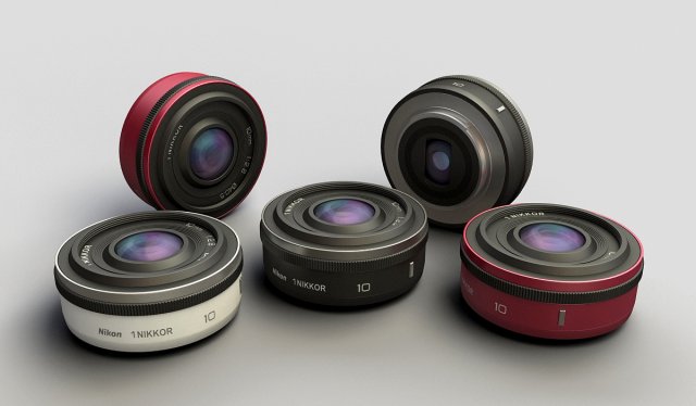 nikkor 1 10mm lens Modelo 3D .c4d .max .obj .3ds .fbx .stl .blend 