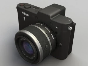 Nikon v1 met Nikor 10 mm en 1030 mm lens 3D Model