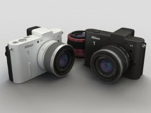 nikon v1 with nikkor 10mm and 1030mm lens 3D Model
