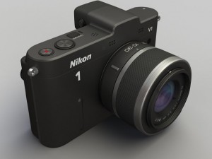 nikon v1 with nikkor 10mm and 1030mm lens 3D Model