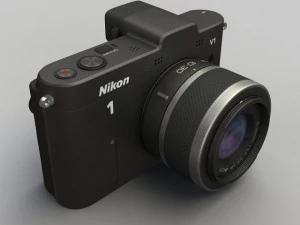 nikon v1 with nikkor 10mm and 1030mm lens 3D Model