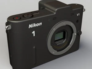 nikon v1 with nikkor 10mm and 1030mm lens 3D Model