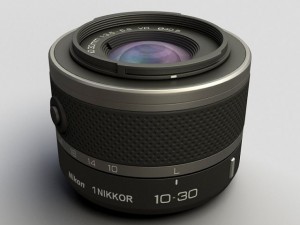 nikon v1 with nikkor 10mm and 1030mm lens 3D Model