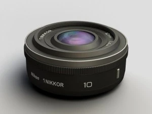 nikon v1 with nikkor 10mm and 1030mm lens 3D Model