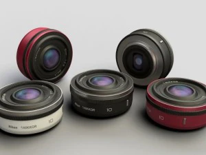 nikkor 1 10mm and 1030mm lenses for nikon v1 j1 3D Model