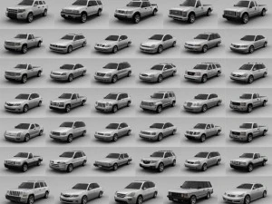 40 cars collection 3D Model
