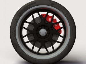 wheel akita racing ak6 rims and tire Model 3D