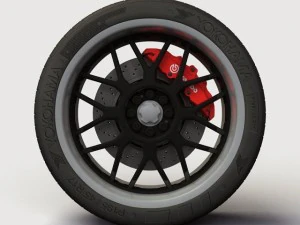 wheel akita racing ak6 rims and tire 3D Model