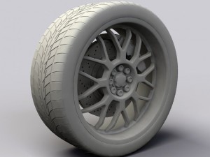 wheel akita racing ak6 rims and tire Model 3D