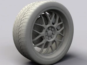 wheel akita racing ak6 rims and tire 3D Model