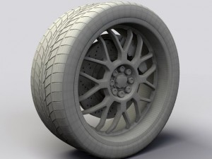 wheel akita racing ak6 rims and tire Model 3D