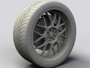 wheel akita racing ak6 rims and tire 3D Model
