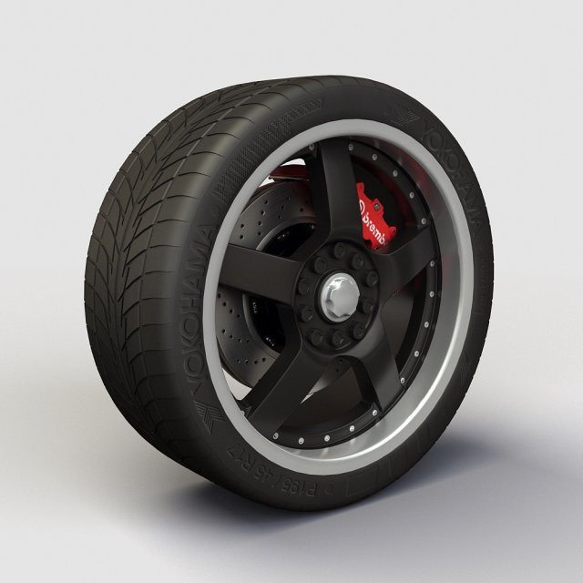 wheel akita racing ak8 rims and tyre 3D 模型 .c4d .max .obj .3ds .fbx .stl .blend 