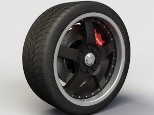 wheel akita racing ak8 rims and tyre Model 3D