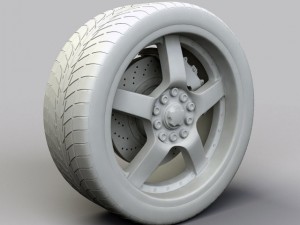 wheel akita racing ak8 rims and tyre 3D 模型