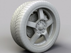 wheel akita racing ak8 rims and tyre 3D 模型