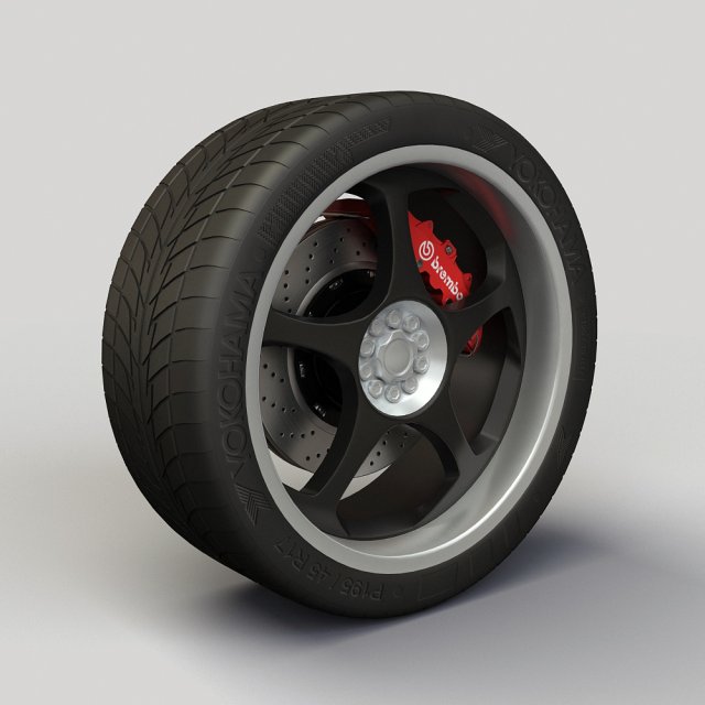 wheel akita racing ak9 3Dモデル .c4d .max .obj .3ds .fbx .stl .blend 