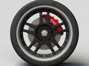 wheel akita racing ak15 rims and tyre 3D Model