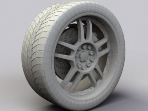 wheel akita racing ak15 rims and tyre 3D Model